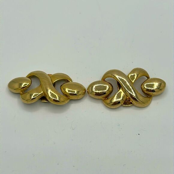 Vintage Signed Bluette gold tone shoe clips - 1970s - Picture 1 of 3
